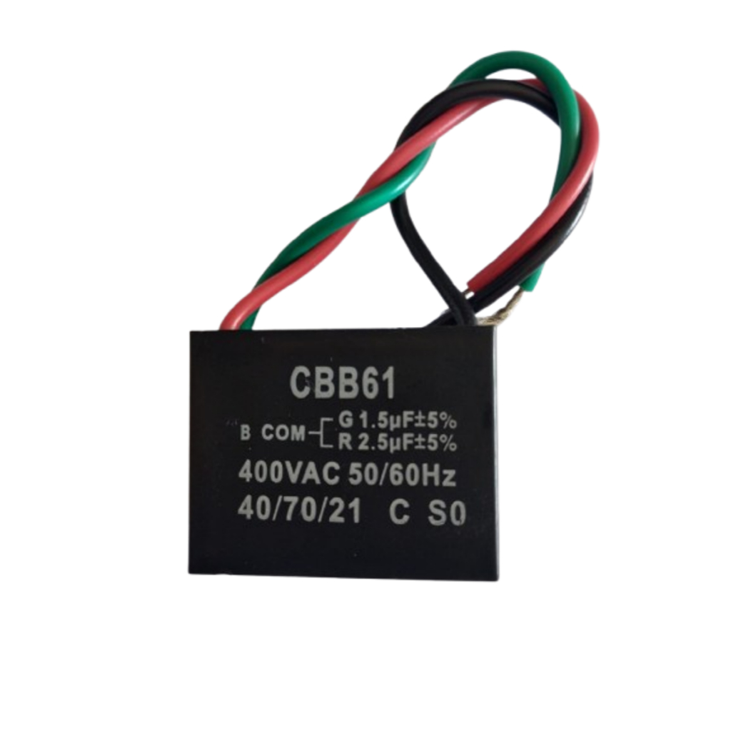 Capacitor De Ventilador De Teto 3 fios Cbb61 1.5+2.5uf 400vac