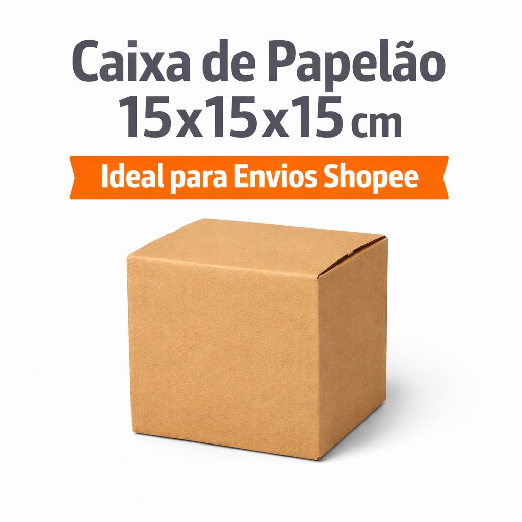 Kit 100/50/25 Caixas de Papelão 15x15x15 para Correios – Sedex e PAC | Embalagem Reforçada para Envio em Oferta na Shopee