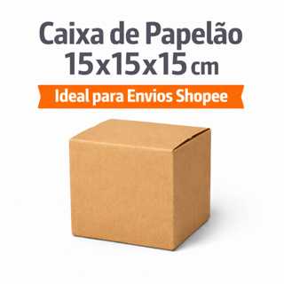 Kit 100/50/25 Caixas de Papelão 15x15x15 para Correios – Sedex e PAC | Embalagem Reforçada para Envio em Oferta na Shopee