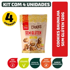 Kit Cookies Baunilha Sem Glúten 120G - 4 Unidades