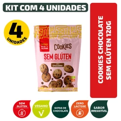 Kit Cookies Chocolate Sem Glúten 120G - 4 Unidades