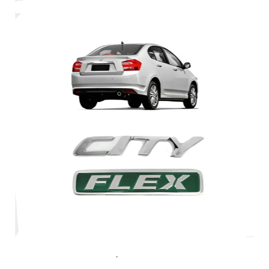 Emblema Letreiro City Flex Porta Mala 2009/14 Honda Kit 2pç