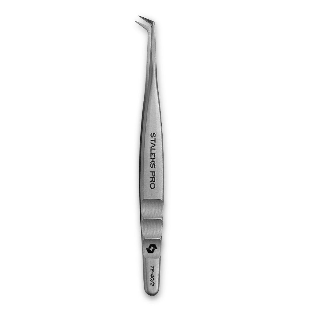 Pinça Para Cílios Staleks Pro Expert Te-40-2 Ponta L Volume