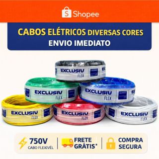 Cabo flexível rolo fio 4,0 mm 100 metros e 50 metros em Oferta na Shopee
