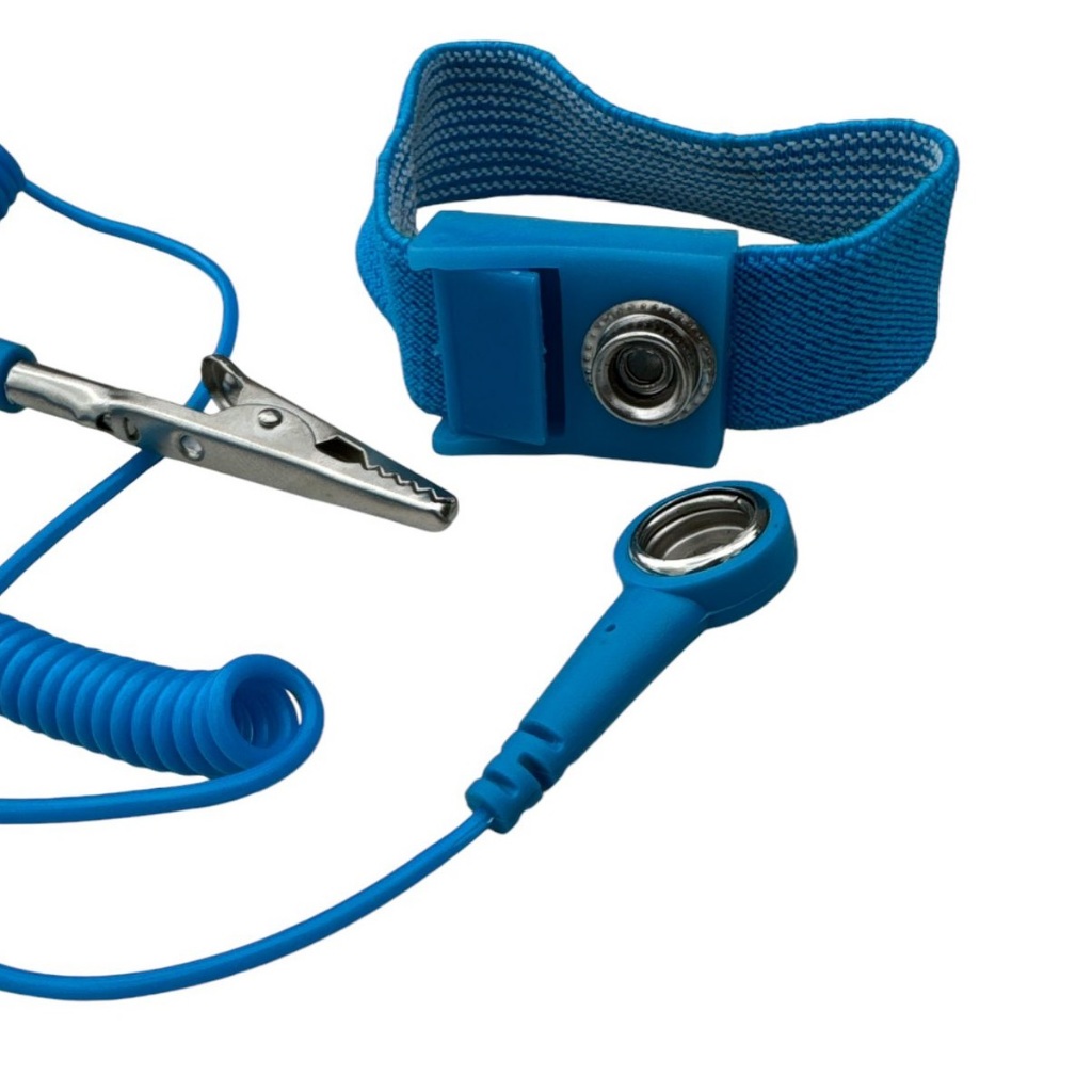 Pulseira Antiestática Profissional Com Fio Garra Jacaré Esd
