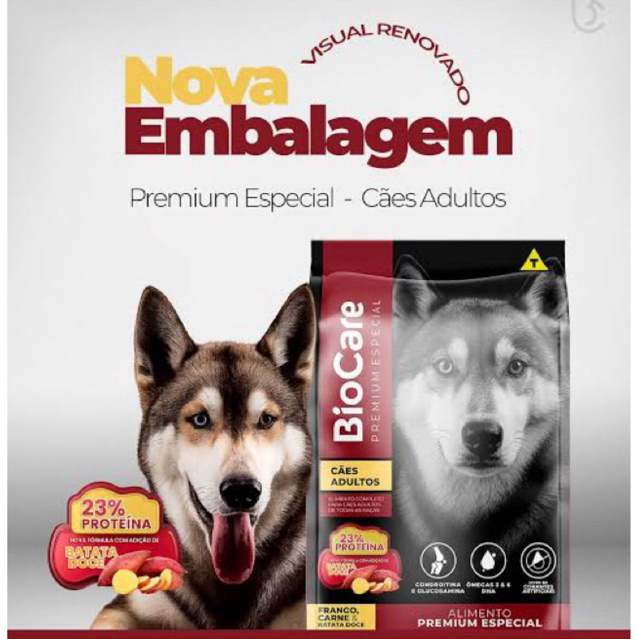 Ração BioCare Premium Special Adultos 15kg Frango Carne 23% Proteína Condroitina Ômega Saúde Total Cães Todos Portes ++