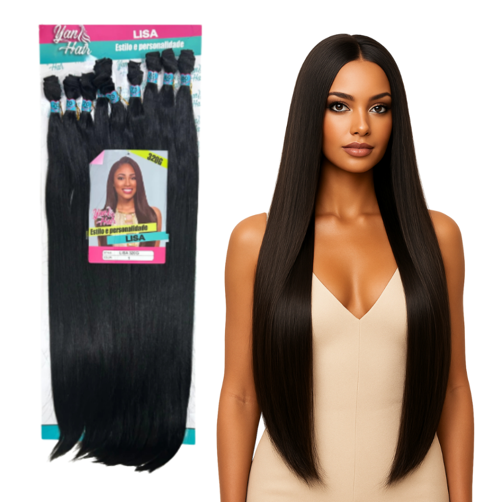 Cabelo Liso Idêntico Ao Humano Longo Macio Cheio Mega Hair