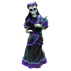 Imagem Pomba Gira Preto e Roxo Orixá 23cm Escultura Em Resina Umbanda