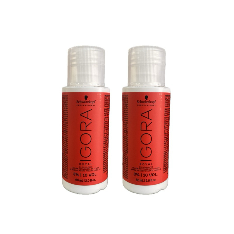 KIT Com 2 unidades de Oxigenada IGORA Schwarzkopf 30ml (10, 20, 30 e 40 volumes)