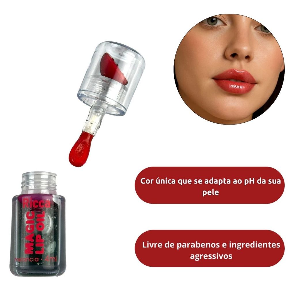 Lip Oil Magic Melancia Ricca 4ml Brilho Labial Hidratante · foto 2