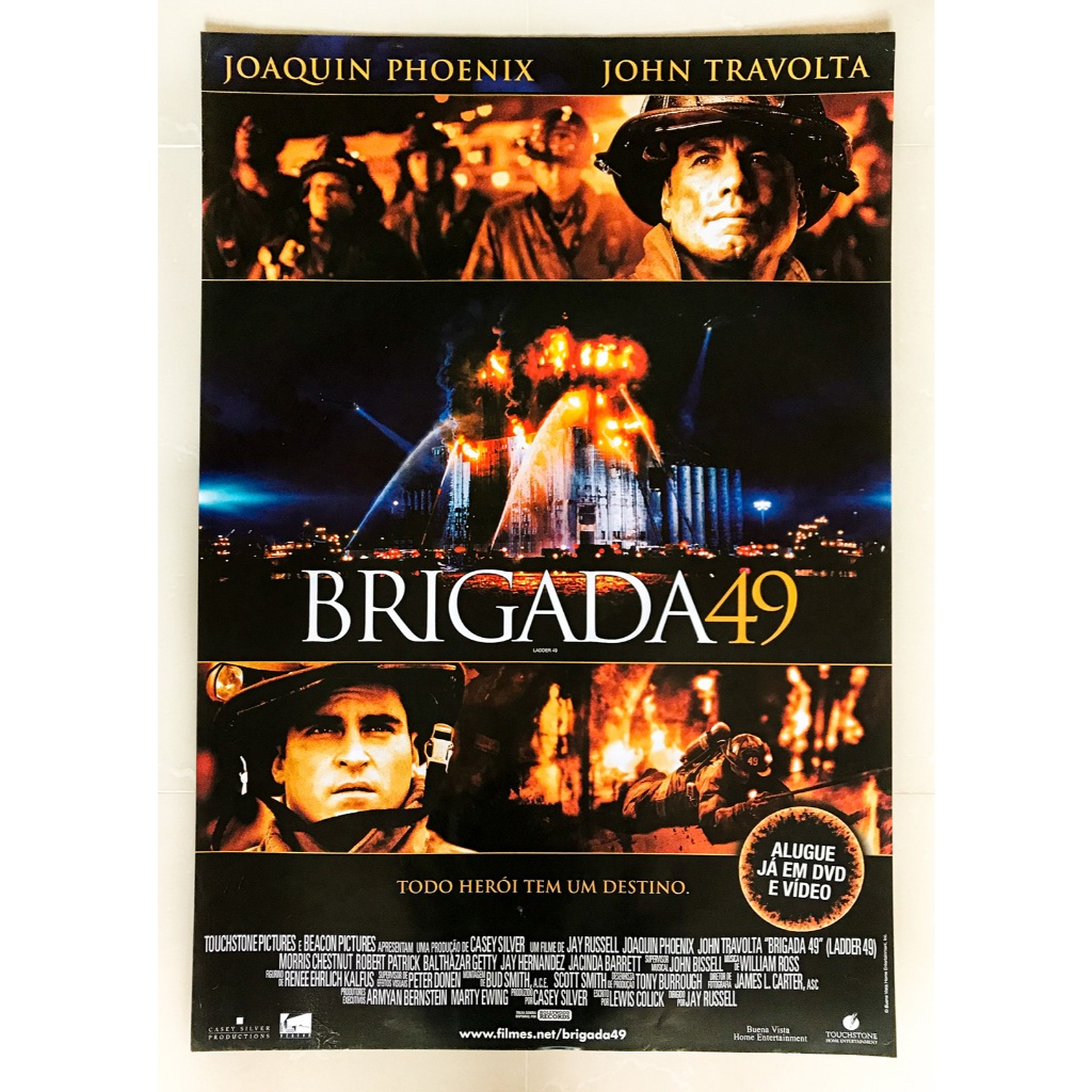 PÔSTER Brigada 49 - John Travolta Joaquin Phoenix - Original de Locadora - 94cm x 64cm - Cartaz Filme - Bombeiros