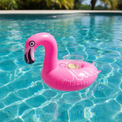 Boia Porta Copos Inflável Flamingo Para Piscina