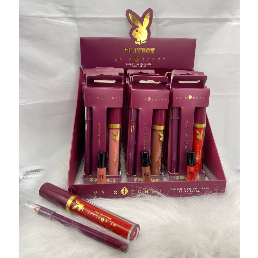 PlayBoy My Secret - Batom Líquido Matte + Lápis Labial.