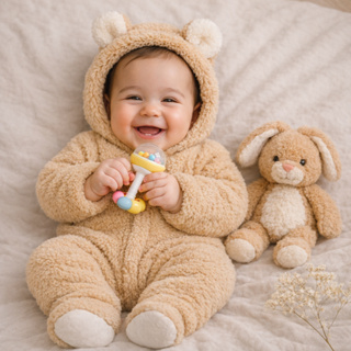 Macacão Ursinho Bebê Menino Menina Fantasia Pelúcia Mesversário Fotografia em Oferta na Shopee