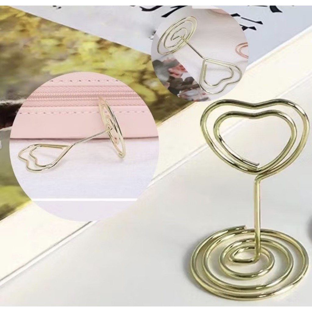 1 peça Porta Cartões suporte Porta Foto Mini Metal Clip em Oferta na Shopee