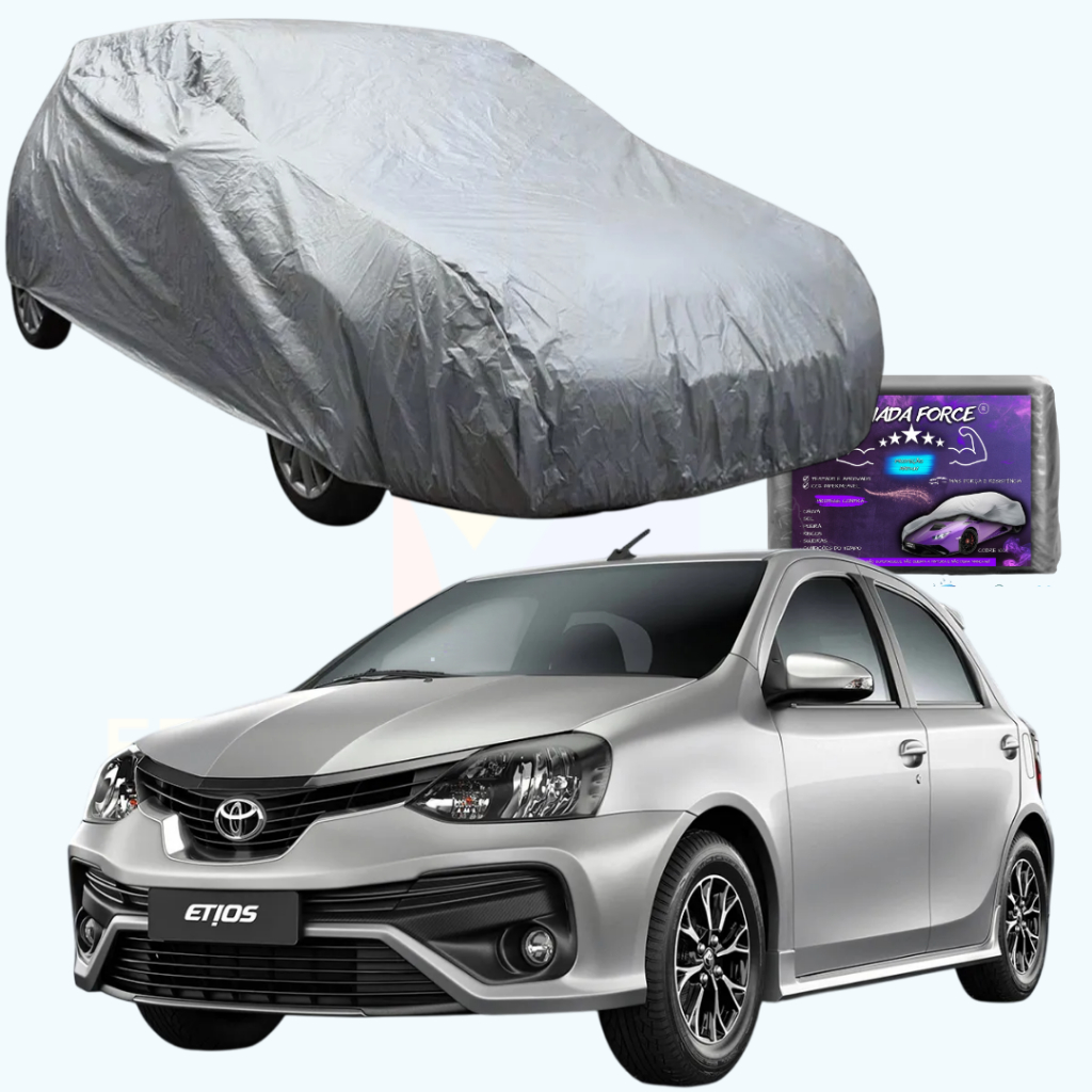 CAPA PARA CARRO TOYOTA ETIOS HATCH 2013 A 2021 X XS XLS PLATINUM 1.3 1.5, IMPERMEÁVEL, COM FORRO E SEM FORRO;