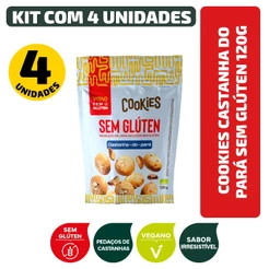 Kit Cookies Castanha Do Pará Sem Glúten 120G - 4 Unidades