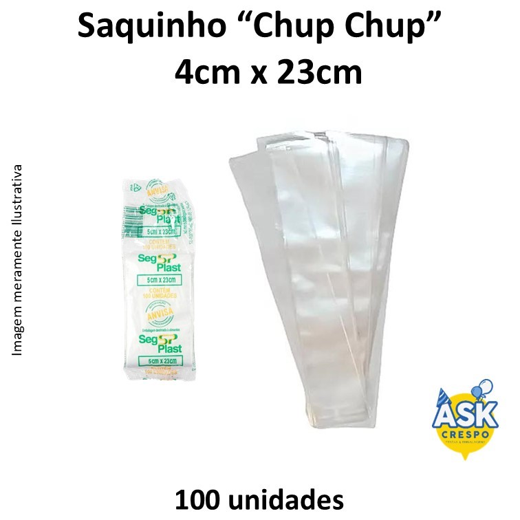 Saquinho para Geladinho/Chup-Chup Segplast 4x23cm – Pacote com 100 unidades em Oferta na Shopee