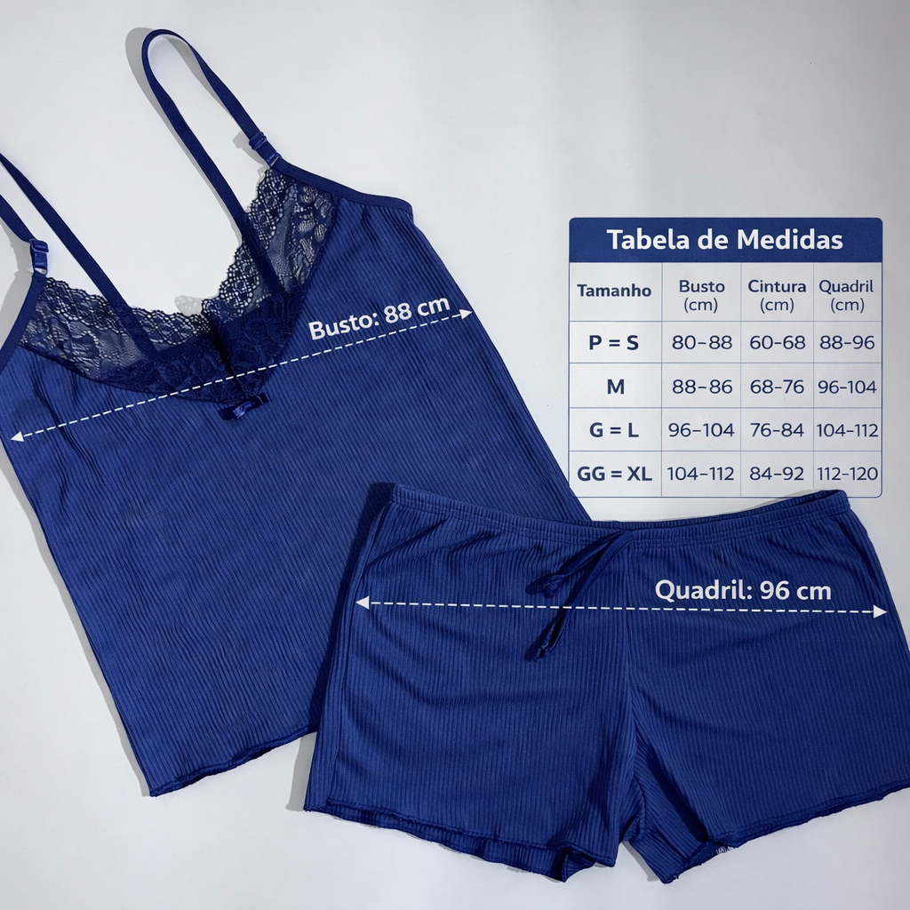 Kit 2 Baby Dolls Suede Canelado Conforto Noites Aconchegantes Pijama Moda Noite — imagem 2 de 2