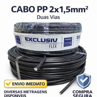 Cabo Comando PP 2x1,5 mm 100 metros 50 metros 40 metros e 30 metros em Oferta na Shopee