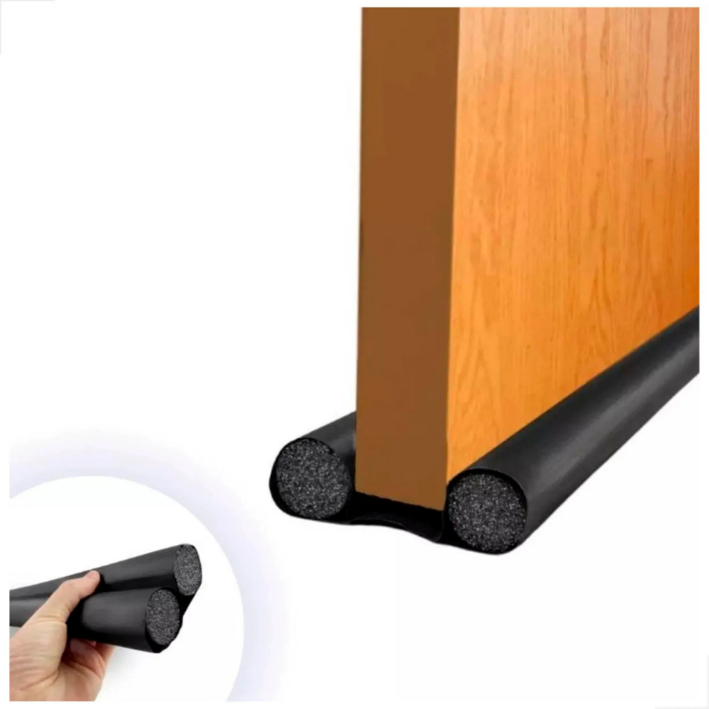 Protetor Veda Porta Para Casa Escritório Ajustável Sem Costura Contra Inseto Impermeável 90cm Preto