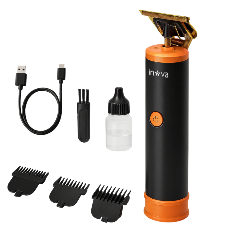 Inova Máquina de Barbear Elétrica Recarregável Corte Preciso Portátil