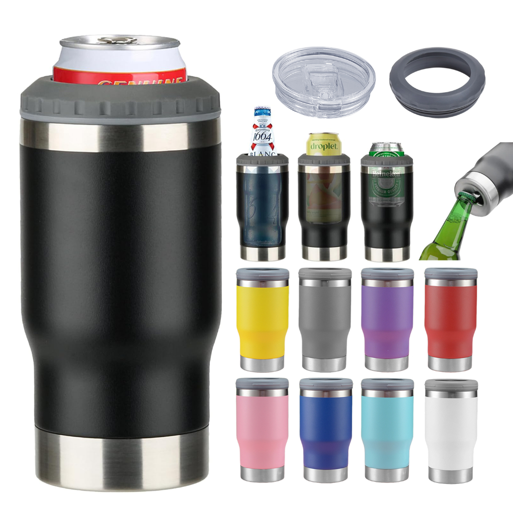 Copo Térmico Inox Porta Bebida Garrafa Barrigudinha long neck 420ml 6 em 1