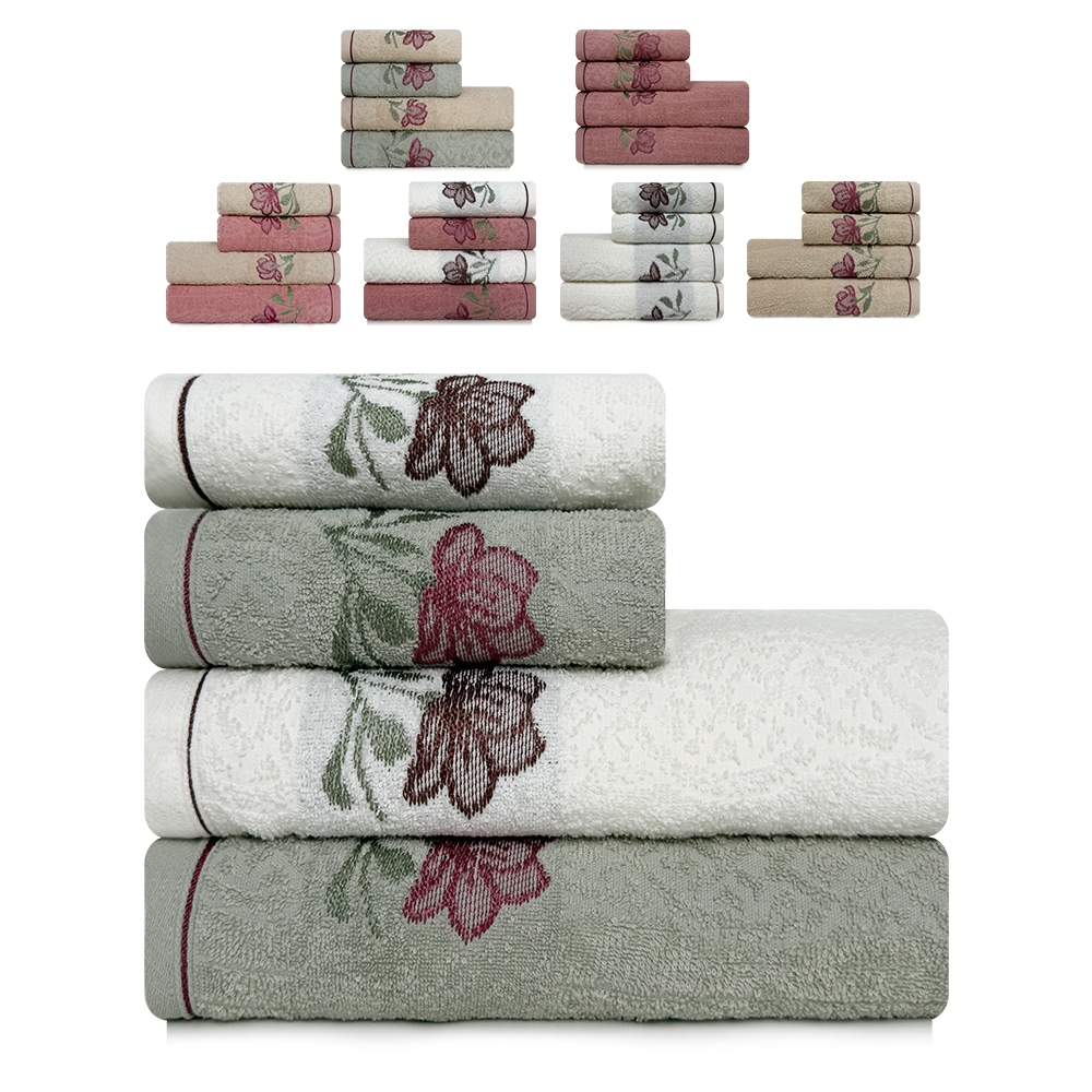 Jogo de Toalhas Encanto com 4 Peças Banho e Rosto em Algodão Karsten