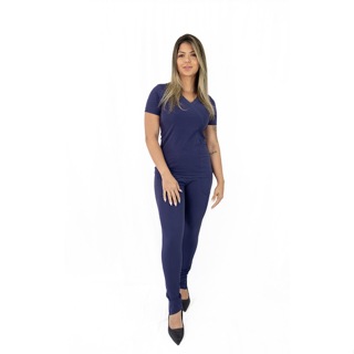 CONJUNTO UNIFORME PRIVATIVO LINHA LUXO LUNNA HOSPITALAR - ESTETICA - RECEPÇAO -  ESTICA - PROTEÇAO UV 50 - AZUL MARINHO em Oferta na Shopee