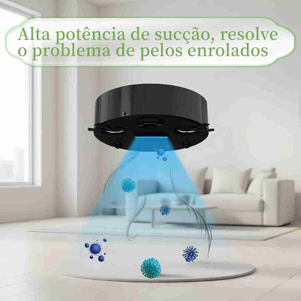 Aspirador De Pó - Robô de Limpeza 4 em 1 – Aspiração e Varredura Silenciosa para Casa