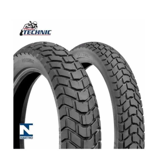 Par Pneu TECHNIC T&C Bros125/150/160 /Xre190 /Crosser150  dianteiro 90/90-19 traseiro  110/90-17 Com Câmara PNEU NOVO