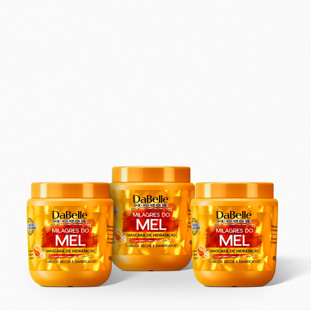 Combo Milagres do Mel 3 Máscaras de 400g Dabelle Hair em Oferta na Shopee