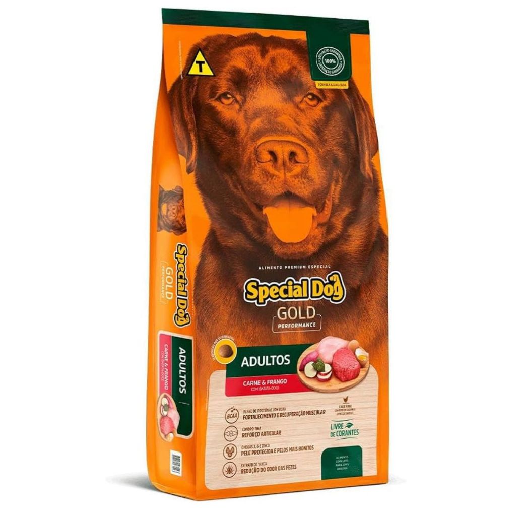 Ração Special dog gold PERFORMANCE c/ batata doce 24% de proteína em Oferta na Shopee