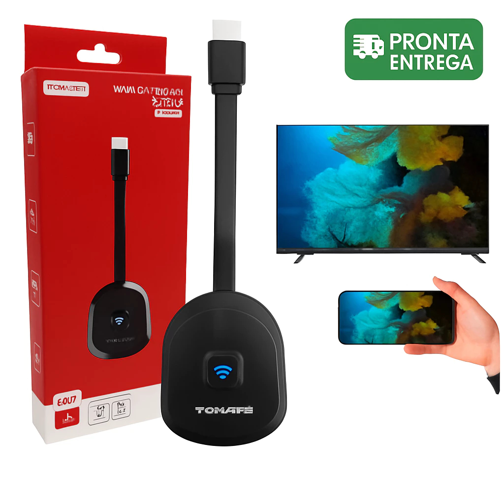 Miracast Dongle HDMI Wireless Tomate Full HD Receptor de Tela Espelha Celular TV Sem Cabo - Envio Imediato