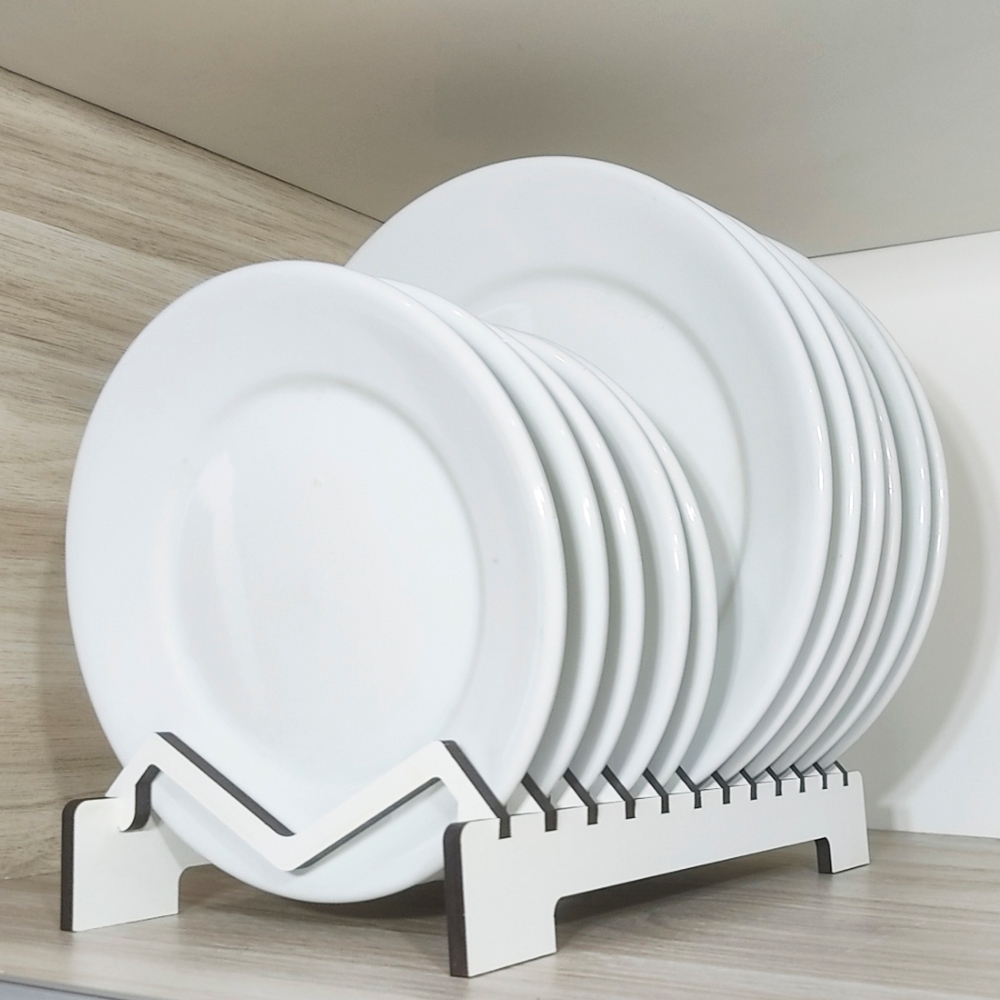 Organizador Porta Pratos 11 Pratos Vertical Suporte Armário Cozinha em MDF - Decori Br