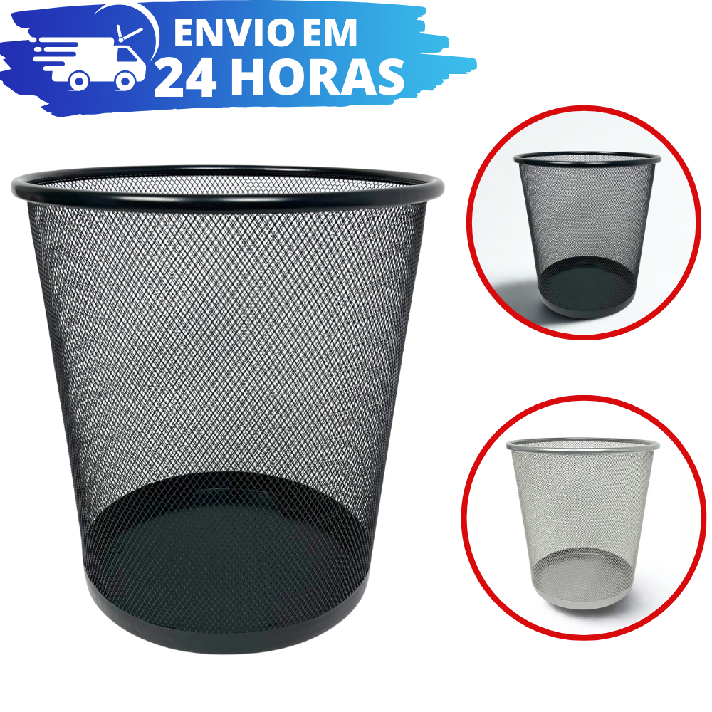Lixeira Metal Aramado Cesto Lixo Escritório Reforçado 10 L em Oferta na Shopee