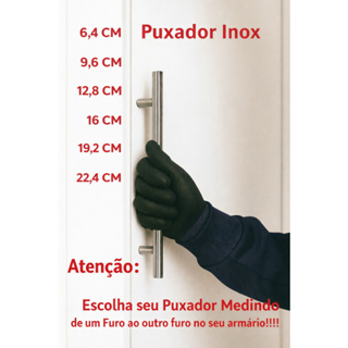 Puxador  Para Móveis , Inox ,   Kit Com 2 , 3 , 4 , 5 , 6 , 7 , 8 , 9 ou 10 peças em Oferta na Shopee