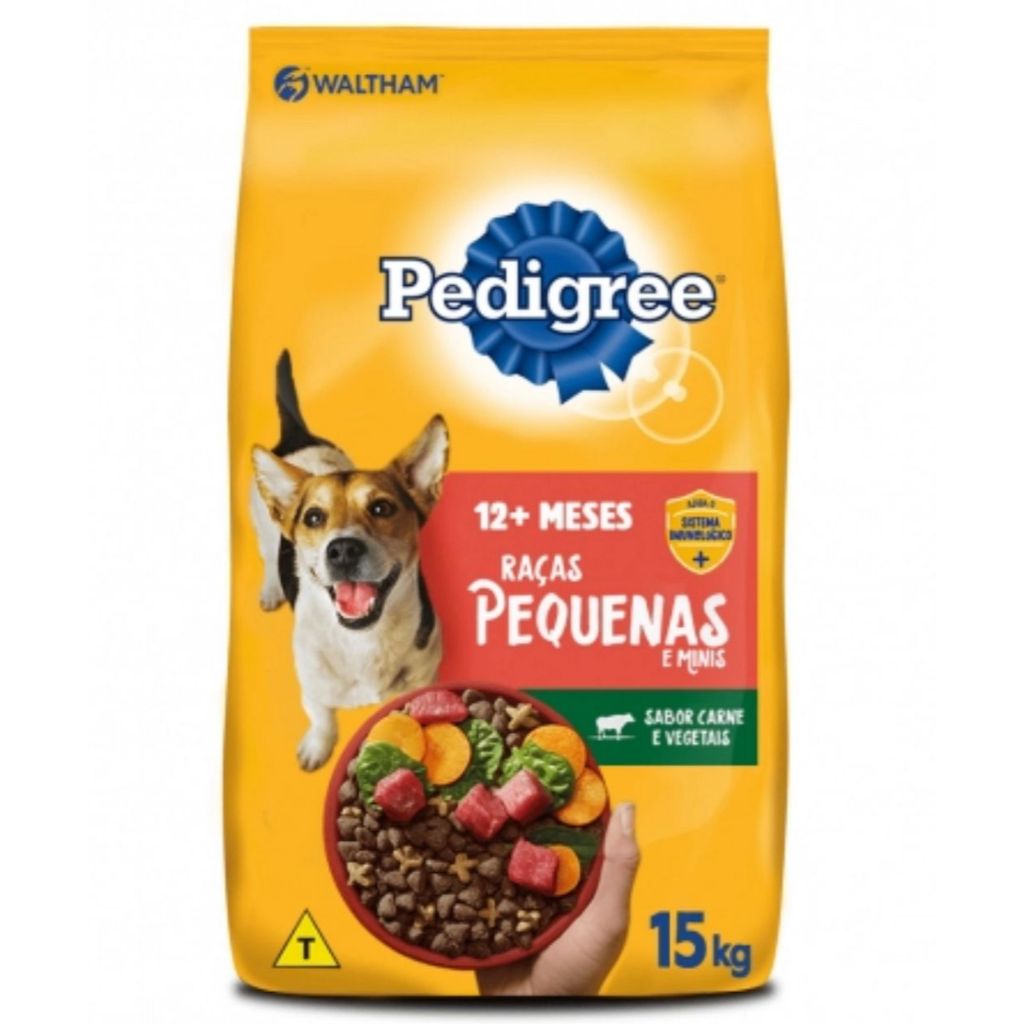 Pedigree Adultos Raças Pequenas Sabor Carne e Vegetais 15kg em Oferta na Shopee