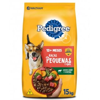 Pedigree Adultos Raças Pequenas Sabor Carne e Vegetais 15kg em Oferta na Shopee