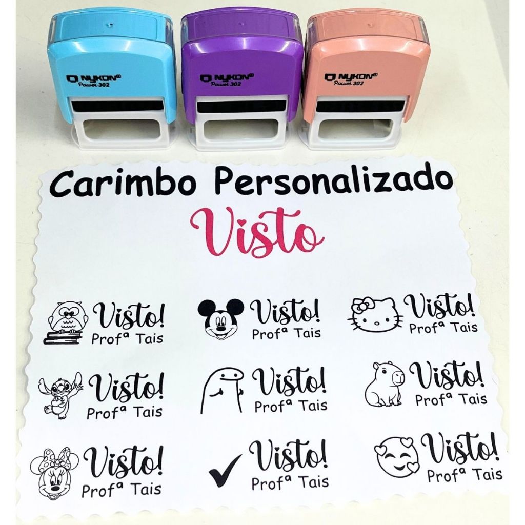 Carimbo Automático Personalizado Visto Pedagógico Professor Professora Incentivo Escolar