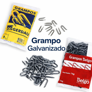 Grampo Para Cercas galvanizado  Arame Liso E Farpado 1x9 1kg Gerdau Belgo em Oferta na Shopee