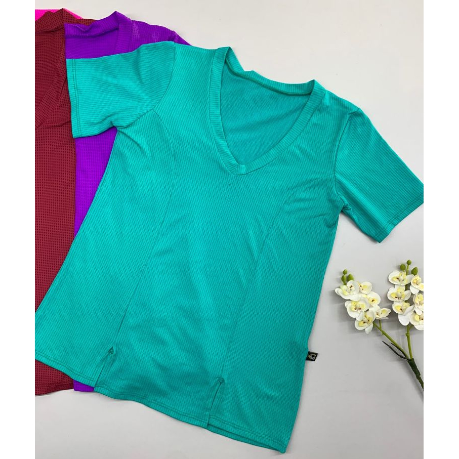 Camiseta Dry Fit Feminina Academia Corrida Fitness Respirável Rápida Secagem | Camiseta Esportiva Mulher | M G GG