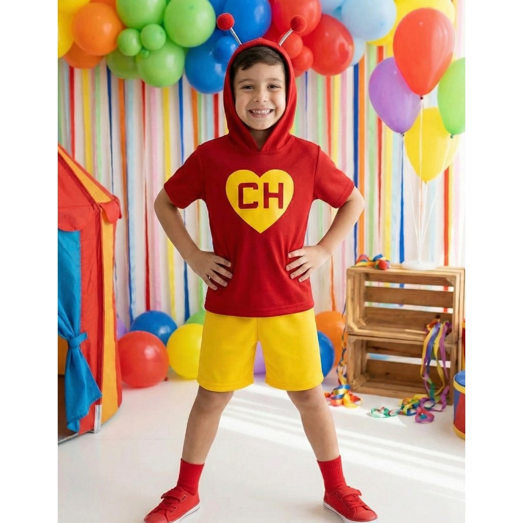 Fantasia Infantil Chapolin Colorado Completa – Cosplay Menino e Menina