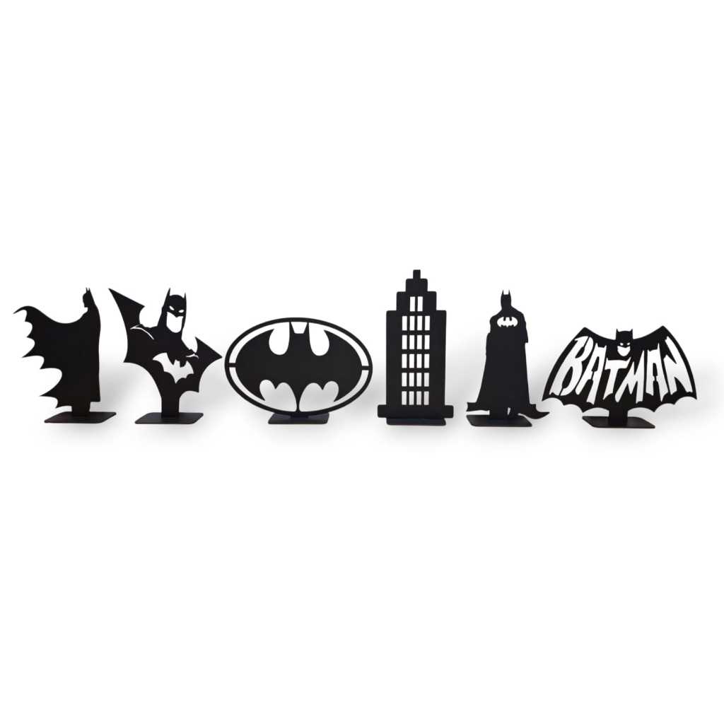 Kit Display  Batman 6 pçs mdf  aprox.23 cm.cor preto