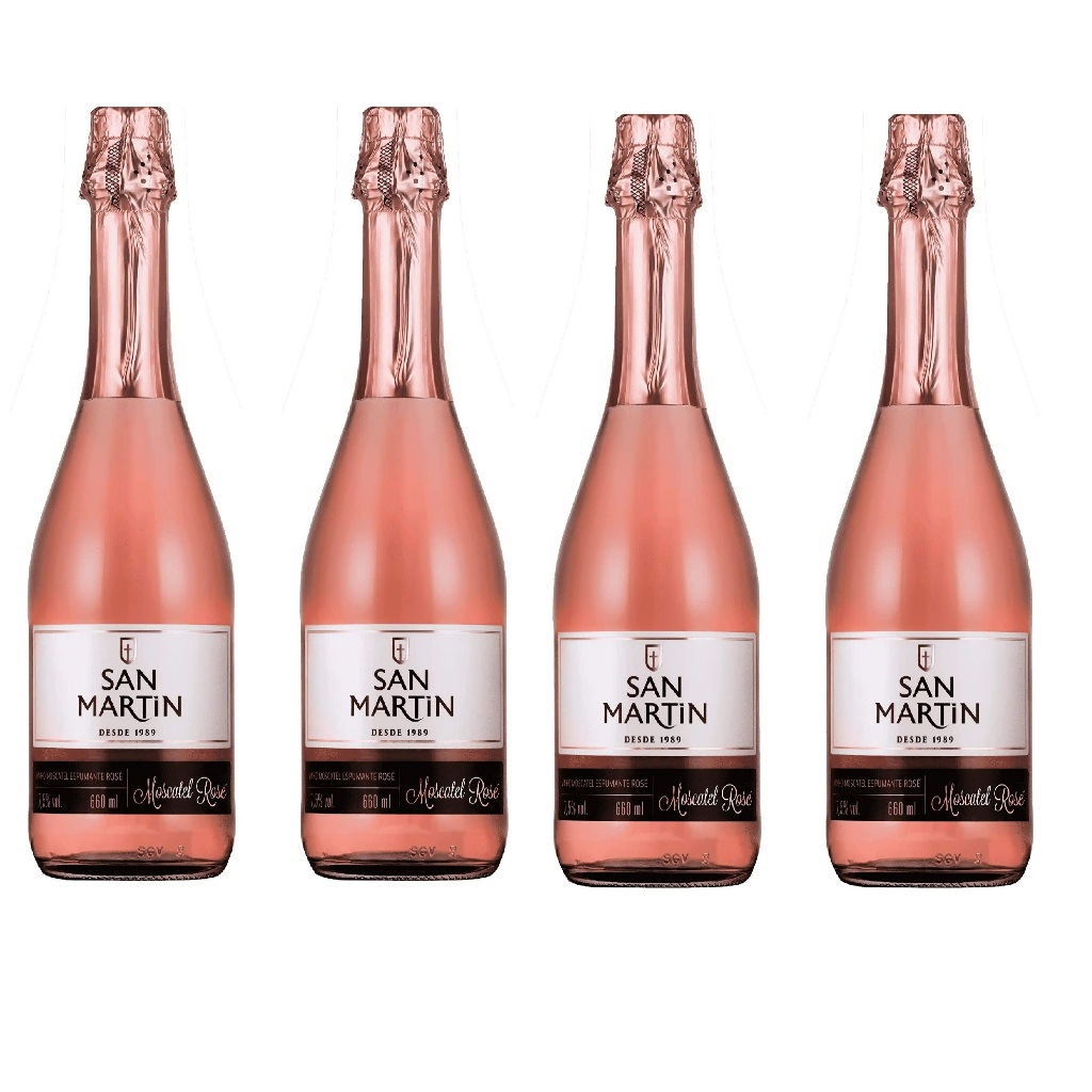 Espumante San Martin Moscatel Rose 660ml Kit 4 Un em Oferta na Shopee