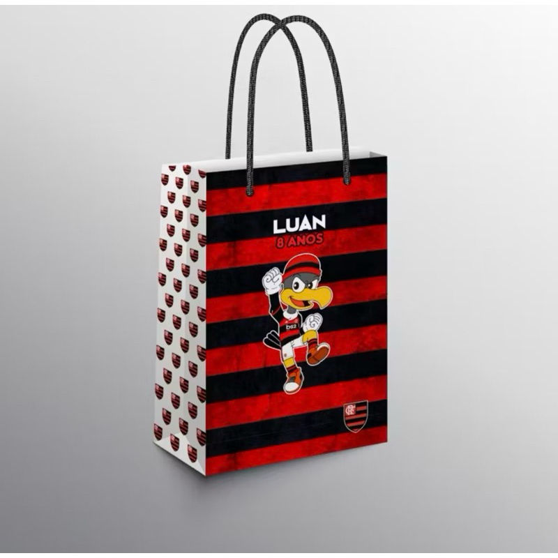 sacolinha personalizada FLAMENGO tema de aniversário lembrancinha