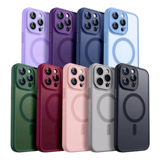Capa Magnética Luxuosa Fosca Translúcida À Prova De Choque Para iPhone 15,16,17 Pro Max