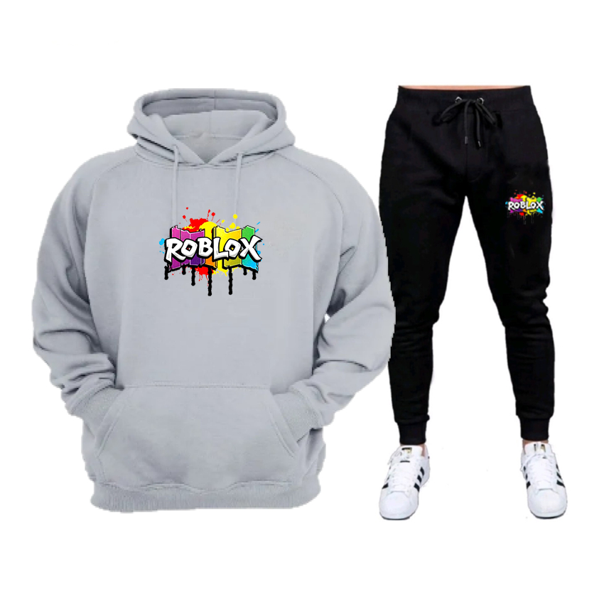 Conjunto Moletom Blusa+Calça Flanelada Estampa Roblox Super Confortavél