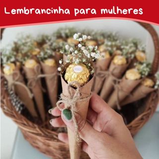 Kit Com 10 Mimos / Lembrancinhas Em Mini Buquê Com Bombom - Páscoa - Dia Das Mães - Para Clientes ou Convidadas em Oferta na Shopee
