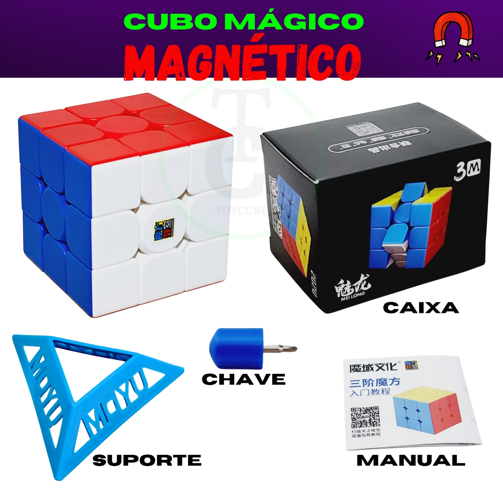 Detalhes do Cubo mágico magnético 3x3x3 moyu meilong 3M.